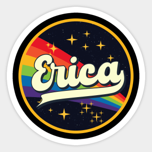 Erica // Rainbow In Space Vintage Style Sticker